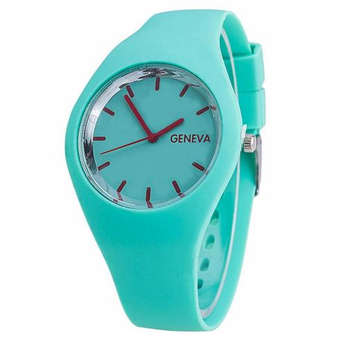 Fako® - Horloge - Geneva - Siliconen Ultra - Mintgroen, Handtassen en Accessoires, Horloges | Dames, Verzenden
