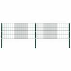 vidaXL Schuttingpaneel met palen ijzer 349x80 cm groen, Tuin en Terras, Verzenden, Nieuw