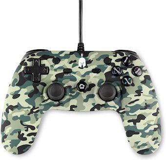 Spartan Gear Oplon Wired Controller Green Camo, Games en Spelcomputers, Spelcomputers | Sony PlayStation 4, Zo goed als nieuw
