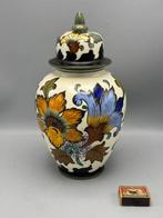 Art Nouveau vaas – meerkleurig plateel - Vase - Céramique -