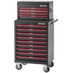 Gereedschapswagenset rood/zwart 13 laden, Doe-het-zelf en Bouw, Gereedschapskisten, Ophalen of Verzenden, Nieuw