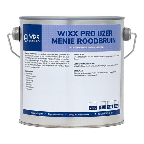 Wixx PRO IJzermenie Roodbruin RAL 8012 | Roodbruin 2.5L, Doe-het-zelf en Bouw, Verf, Beits en Lak, Nieuw, Verzenden