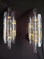 Wandlamp (2) - Kristal, Metaal - Vintage wandlampen, Antiquités & Art