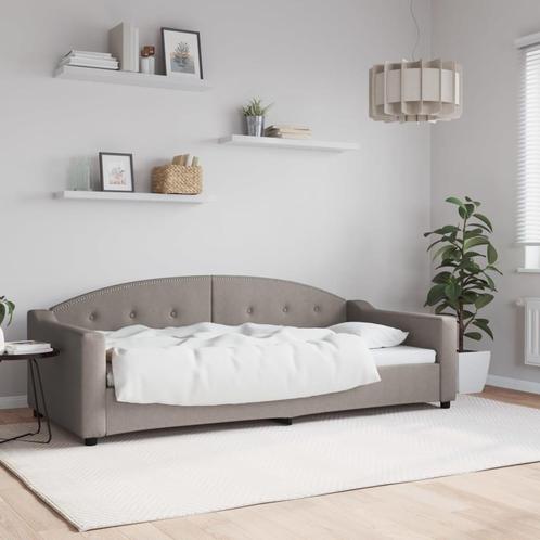 vidaXL Lit de repos taupe 90x200 cm tissu, Maison & Meubles, Chambre à coucher | Lits, Neuf, Envoi