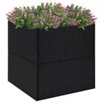 vidaXL Plantenbak 80x80x80 cm poly rattan zwart, Verzenden, Nieuw