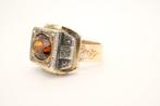 Ring - 19.2 kt. Geel goud Citrien - Diamant, Handtassen en Accessoires, Ringen, Nieuw