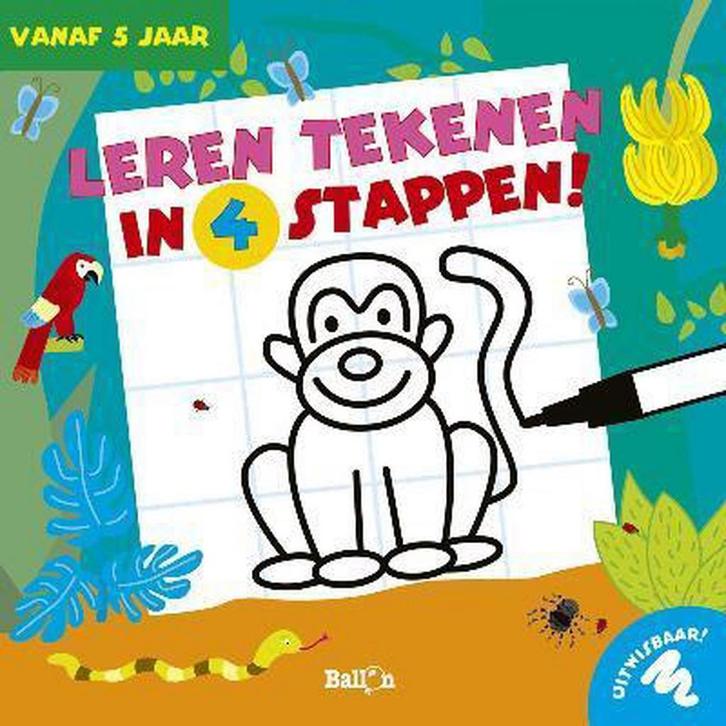 Leren Tekenen In 4 Stappen (Aap) Vanaf 5 Jaar 9789037476545, Boeken, Kinderboeken | Kleuters, Gelezen, Verzenden