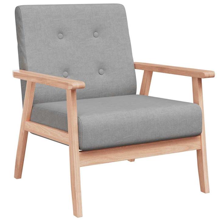vidaXL Fauteuil stof lichtgrijs, Huis en Inrichting, Fauteuils, Nieuw, Verzenden