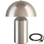 tectake Kleine retro-tafellamp Kade, dimbaar - Mat nikkel, Huis en Inrichting, Verzenden, Nieuw