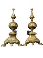 Vuurbok (2) - Smeedijzer, Koper - Haardbok, Antiek en Kunst