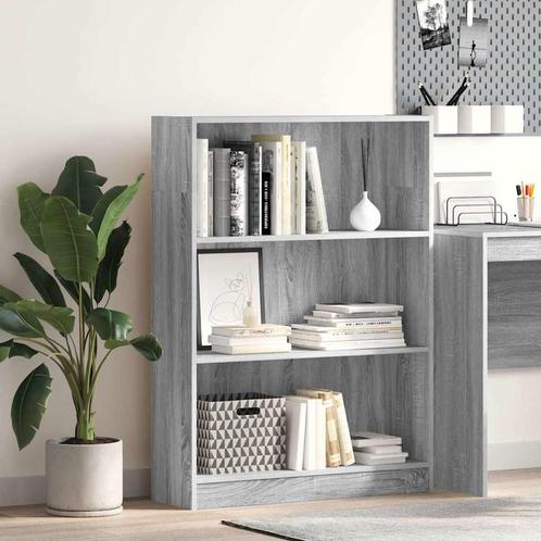 vidaXL Boekenkast 80x24x109 cm bewerkt hout grijs sonoma, Huis en Inrichting, Kasten | Boekenkasten, Nieuw, Verzenden