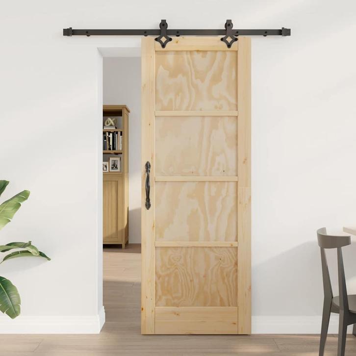 vidaXL Schuifdeurset Anders ORKDAL Naturel en zwart 73.5 x, Doe-het-zelf en Bouw, Deuren en Vliegenramen, Nieuw, Verzenden
