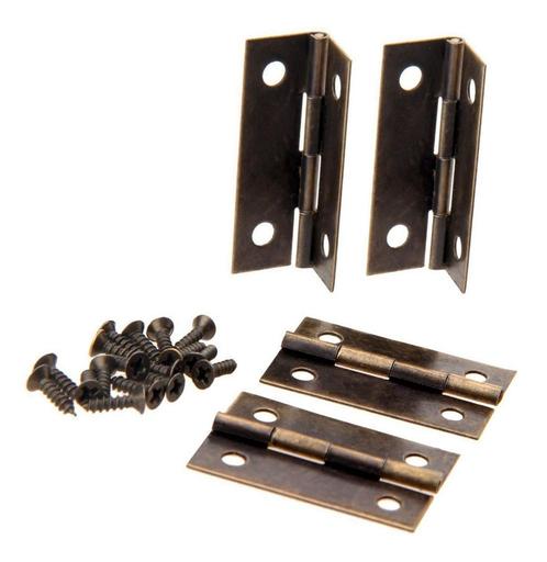 Set van 16 bronzen scharniertjes (37x19 mm), Doe-het-zelf en Bouw, Gereedschap | Overige machines, Nieuw, Verzenden