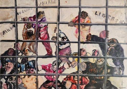Saverio Terruso (1939-2003) - Le sbarre, Antiek en Kunst, Kunst | Schilderijen | Modern