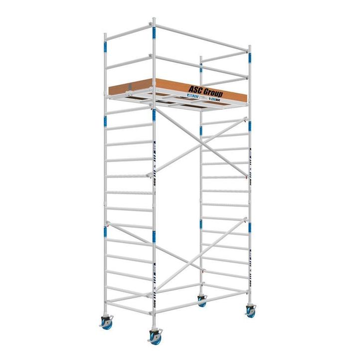 Tweedehands rolsteiger 135 x 250 x 6.2 mtr WH, Doe-het-zelf en Bouw, Steigers, Rolsteiger of Kamersteiger, Nieuw, 5 meter of hoger