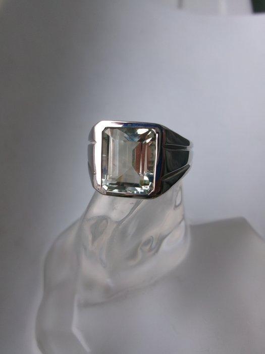 Zonder minimumprijs - Ring Zilver Aquamarijn - Art Deco, Handtassen en Accessoires, Ringen