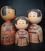 Kyutaro Ogura - Beeldje, Drie zeldzame oude grote en brede, Antiek en Kunst