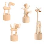 4 Houten Dier Decoratie Scandinavische Stijl Raamdecoratie V, Verzenden, Nieuw