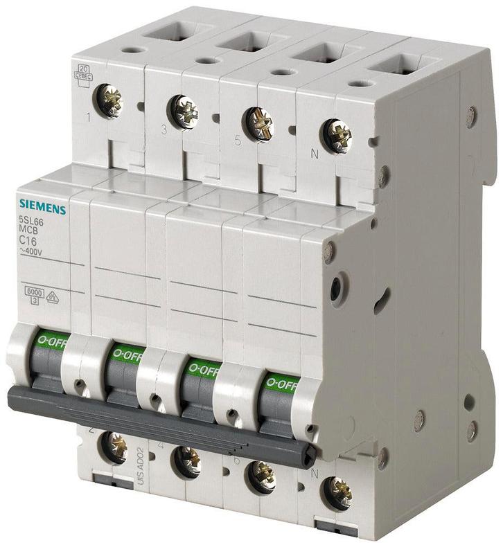 Disjoncteur Siemens 5SL6616-7 3P+N 16A 400V 6kA - 5SL66167, Doe-het-zelf en Bouw, Elektriciteit en Kabels, Verzenden