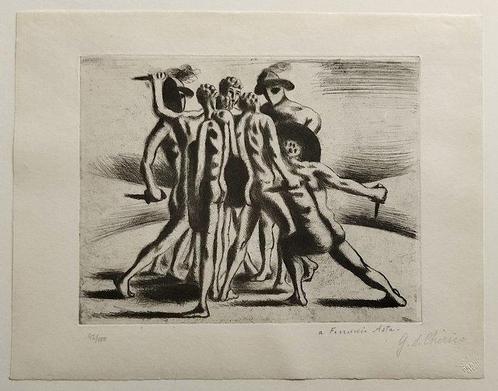 Giorgio De Chirico (1888-1978) - Combattimento di Gladiatori, Antiek en Kunst, Antiek | Overige Antiek