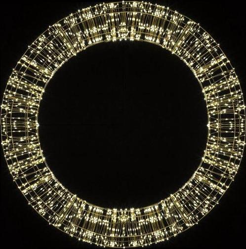 Christmas United - Lichtkrans - Gouden frame en snoer - 8..., Huis en Inrichting, Woonaccessoires | Overige, Nieuw, Verzenden
