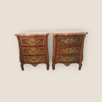 Nachtkastje (2) - Hout, Marmer - Bouille style