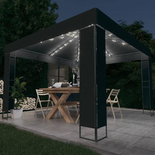 vidaXL Prieel met dubbel dak en LED-lichtslinger 3x3 m, Tuin en Terras, Partytenten, Nieuw, Verzenden