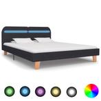 vidaXL Bedframe met LED stof donkergrijs 180x200 cm, Huis en Inrichting, Slaapkamer | Bedden, Verzenden, Nieuw