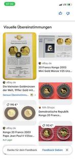 Congo. 20 Francs 2003 1/25 Oz (Sans Prix de Réserve), Postzegels en Munten