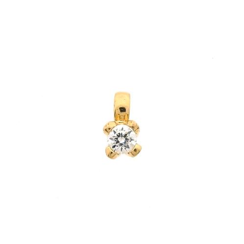 Gouden minimalistische hanger met zirconia (zirconia hanger), Handtassen en Accessoires, Bedels, Gebruikt, Overige merken, Goud