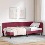 vidaXL Hoek Bed Frame met hoofdeinde Wijnrood 90 cm x 200 cm, Verzenden