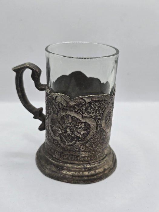 Theeservies (6) - Verzilverd, Glas, Antiek en Kunst, Antiek | Meubels | Tafels