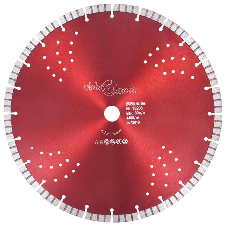 vidaXL Diamantzaagblad met turbo en gaten 350 mm staal, Doe-het-zelf en Bouw, Gereedschap | Zaagmachines, Nieuw, Verzenden