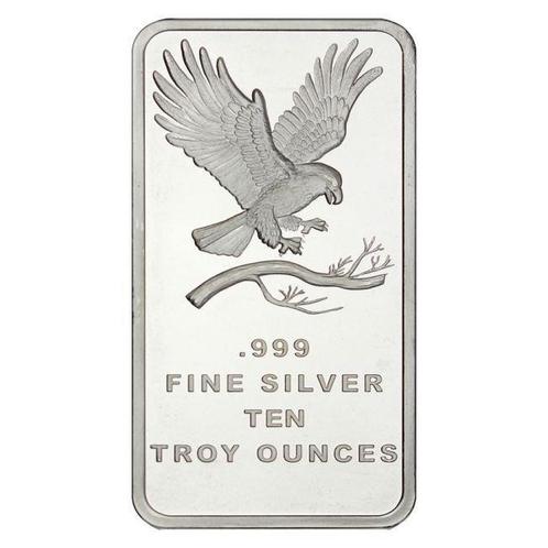 10 troy ounce - Zilver .999 - 10 oz Eagle 999 Fine Silver, Postzegels en Munten, Edelmetalen en Baren