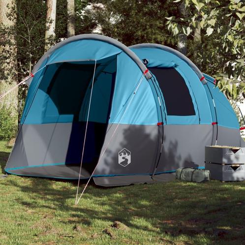 vidaXL Tunneltent 4-persoons waterdicht blauw, Caravanes & Camping, Tentes, Envoi