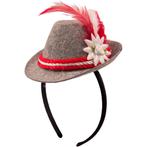 Oktoberfest Haarband Tiroler Hoedje Rood, Verzenden, Nieuw