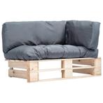 vidaXL Tuinbank pallet met grijze kussens grenenhout, Tuin en Terras, Verzenden, Nieuw