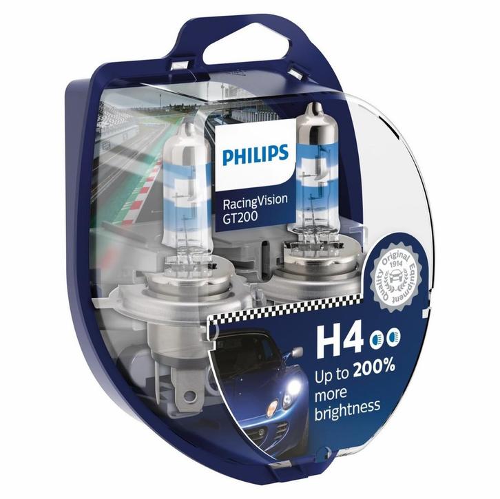 Philips H4 Racing Vision GT200 12342RGTS2 Autolampen, Auto-onderdelen, Verlichting, Nieuw, Verzenden