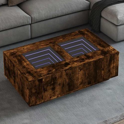 vidaXL Salontafel met Infinity LED 116x69x40 cm gerookt, Huis en Inrichting, Tafels | Salontafels, Nieuw, Verzenden