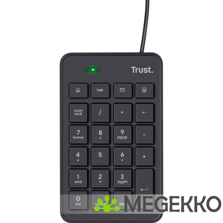 Trust Xalas Numeriek Toetsenbord Zwart, Computers en Software, Toetsenborden, Nieuw, Verzenden