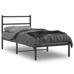 vidaXL Bedframe met hoofdbord metaal zwart 90x200 cm, Huis en Inrichting, Slaapkamer | Bedden, Verzenden, Nieuw