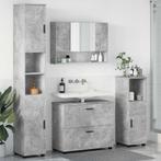 vidaXL Badkamermeubel Set met lade 4 pcs Betongrijs 30 x 35, Verzenden, Nieuw