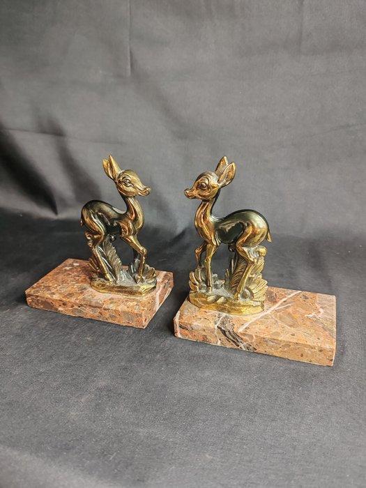 Boekensteunen - biche - Marmer, Zinklegering, Antiek en Kunst, Curiosa en Brocante