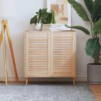 vidaXL Kastdeuren met lamellen 2 st 69x39,4 cm massief, Verzenden, Nieuw