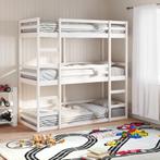 vidaXL Stapelbed 3-persoons massief grenenhout wit 75x190 cm, Huis en Inrichting, Slaapkamer | Bedden, Verzenden, Nieuw