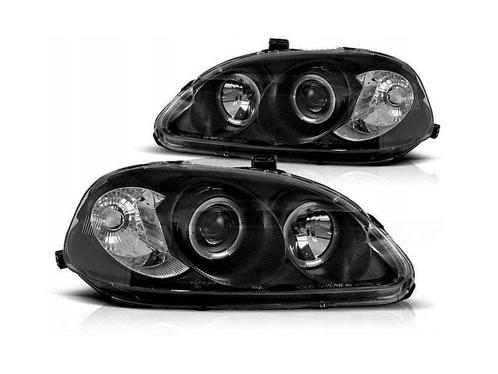Angel Eyes Black koplamp units geschikt voor Honda Civic, Auto-onderdelen, Verlichting, Nieuw, Honda, Verzenden