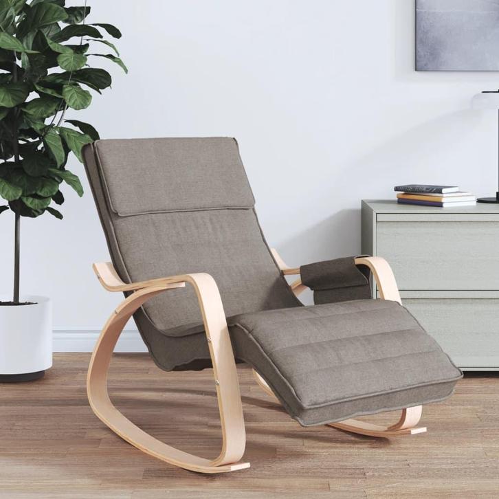 vidaXL Schommelstoel stof taupe, Huis en Inrichting, Stoelen, Nieuw, Verzenden