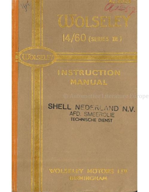 1948 WOLSELEY 14 60 INSTRUCTIEBOEKJE ENGELS, Auto diversen, Handleidingen en Instructieboekjes, Ophalen of Verzenden