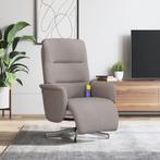 vidaXL Massagestoel verstelbaar met voetensteun stof taupe, Huis en Inrichting, Fauteuils, Verzenden, Nieuw