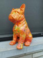 Beeld, French bulldog sitting in color - 31 cm - polyresin